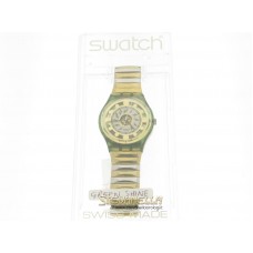SWATCH Green Shine classic quarzo bracciale acciaio elastico new
